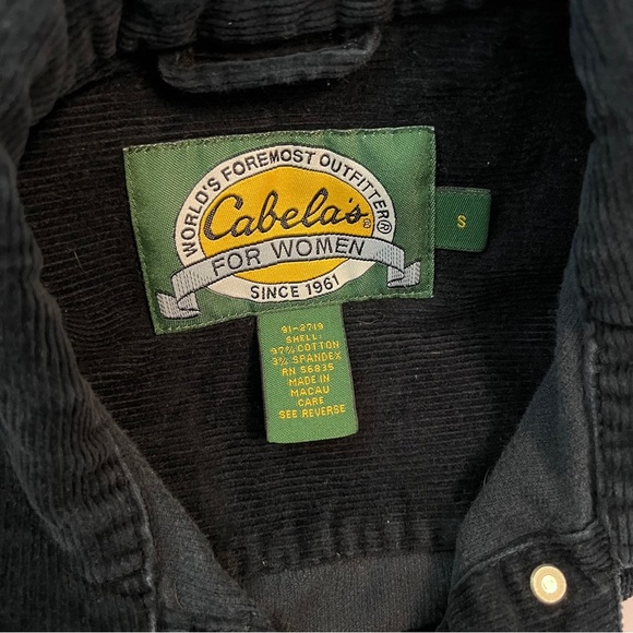 Cabela's Women's Small Navy Corduroy Jacket Button Front Stretch Trucker - Picture 6 of 7